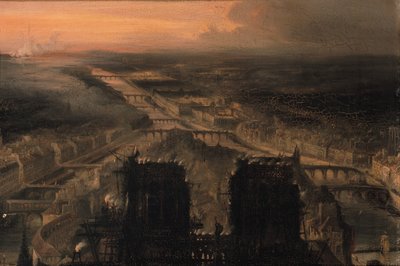 Illumination of Notre Dame to Celebrate the Election of Prince Louis-Napoleon Bonaparte (1808-73) to the Republic, after 1850 by Jean Jacques Champin